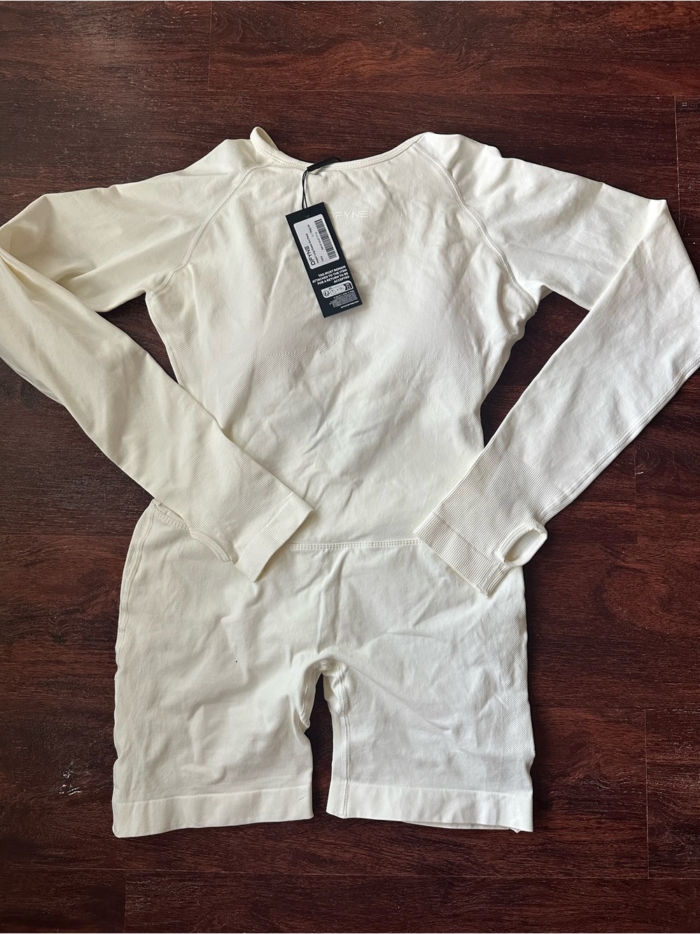 Cream Long-Sleeve Dfyne Romper